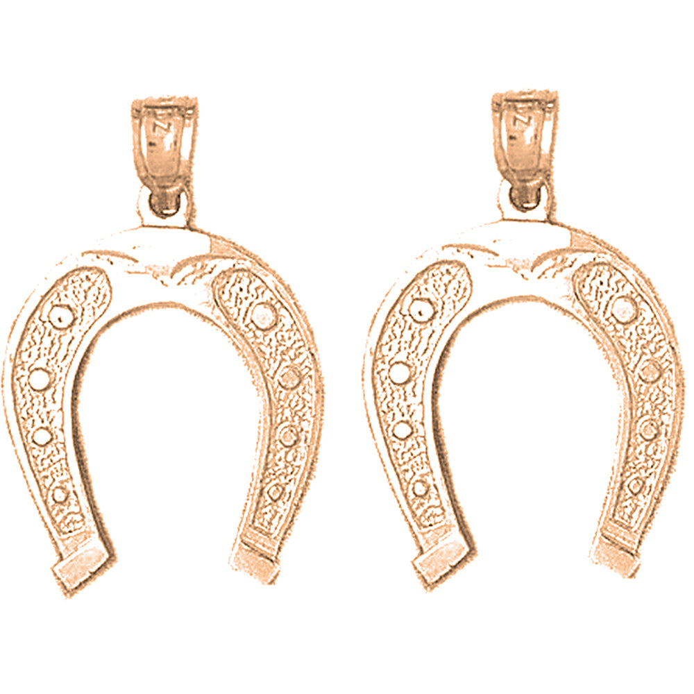 14K or 18K Gold 27mm Horseshoe Earrings