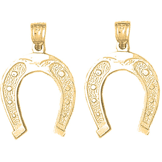 14K or 18K Gold 27mm Horseshoe Earrings