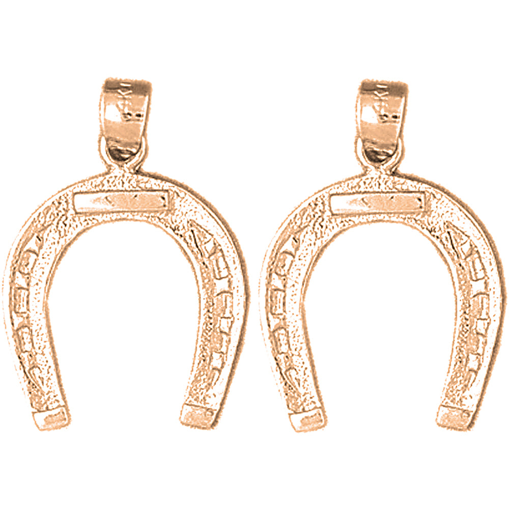 14K or 18K Gold 24mm Horseshoe Earrings