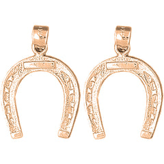 14K or 18K Gold 24mm Horseshoe Earrings