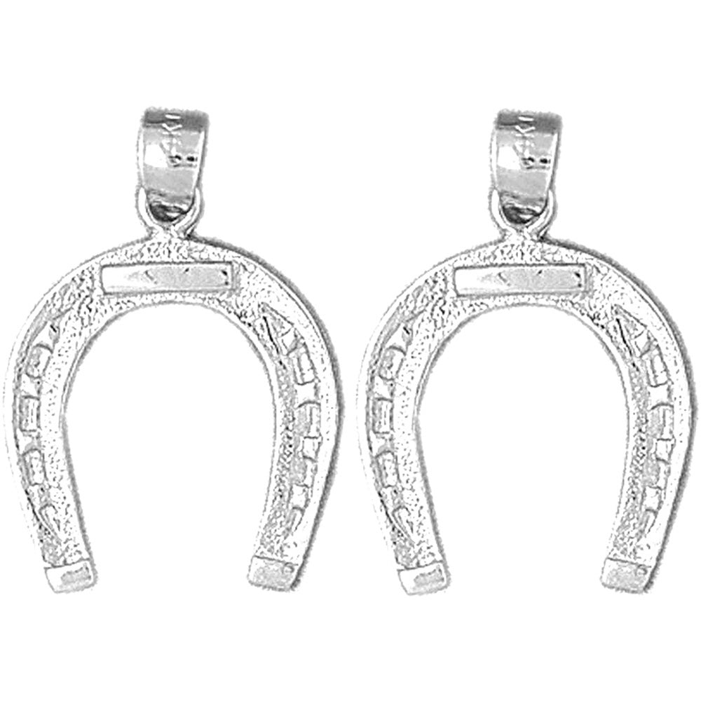 Sterling Silver 24mm Horseshoe Earrings