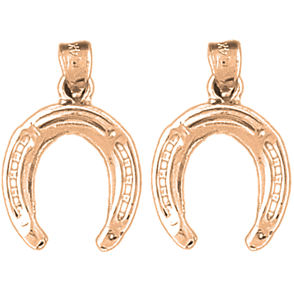 14K or 18K Gold 21mm Horseshoe Earrings