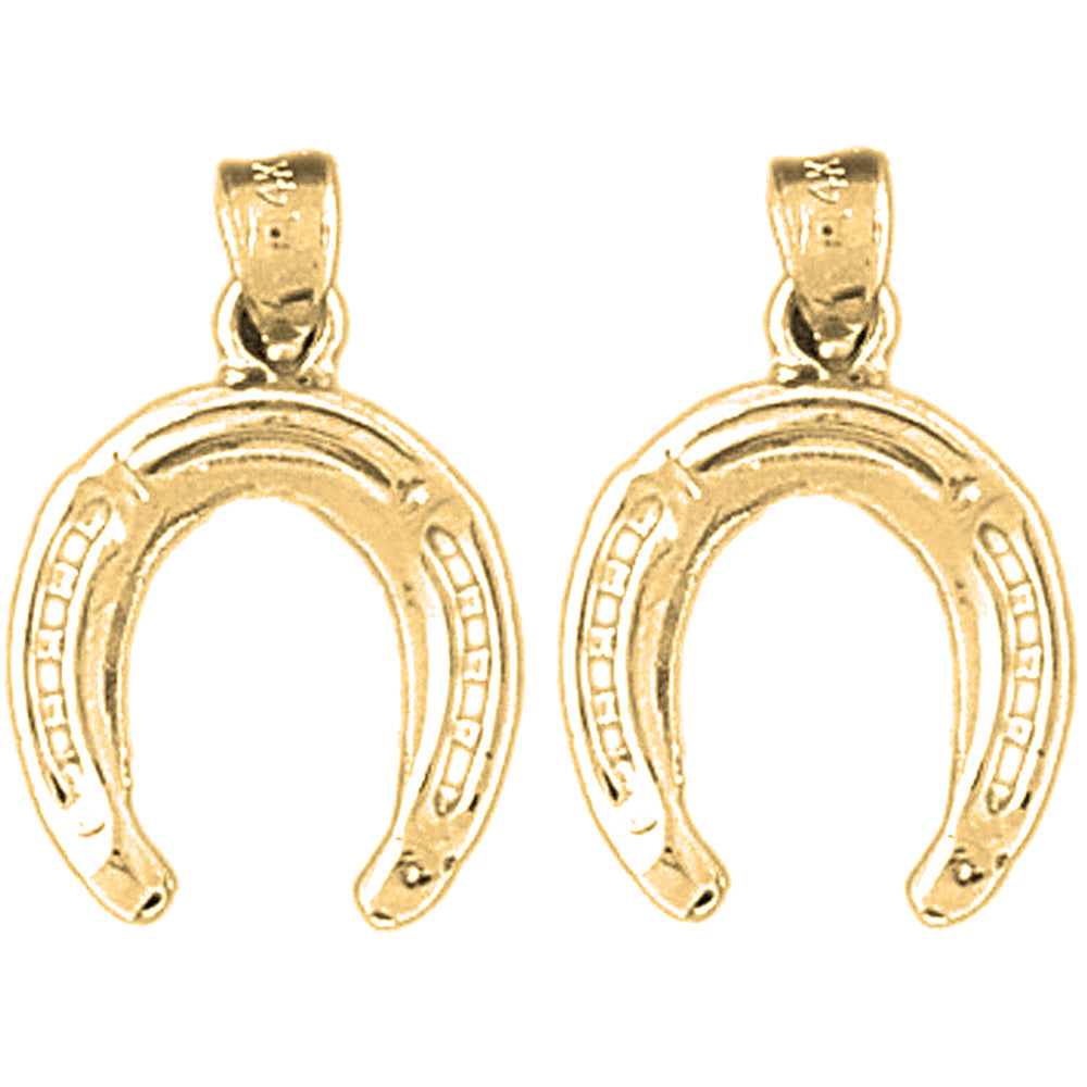 14K or 18K Gold 21mm Horseshoe Earrings