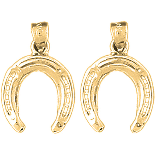 14K or 18K Gold 21mm Horseshoe Earrings