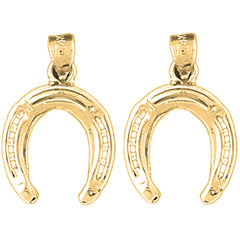 14K or 18K Gold 21mm Horseshoe Earrings