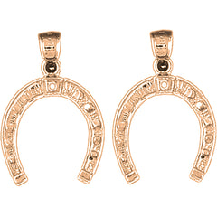14K or 18K Gold 26mm Horseshoe Earrings