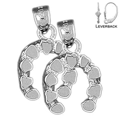 Sterling Silver 21mm Horseshoe Earrings (White or Yellow Gold Plated)