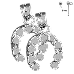 Sterling Silver 21mm Horseshoe Earrings (White or Yellow Gold Plated)