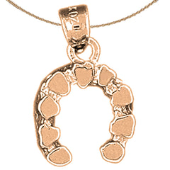 Colgante de herradura de oro de 10K, 14K o 18K