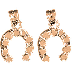 14K or 18K Gold 21mm Horseshoe Earrings