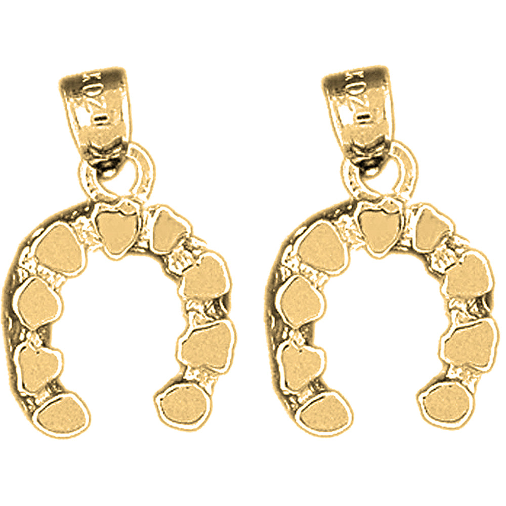 Yellow Gold-plated Silver 21mm Horseshoe Earrings