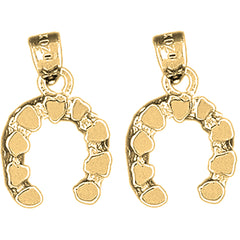 Yellow Gold-plated Silver 21mm Horseshoe Earrings