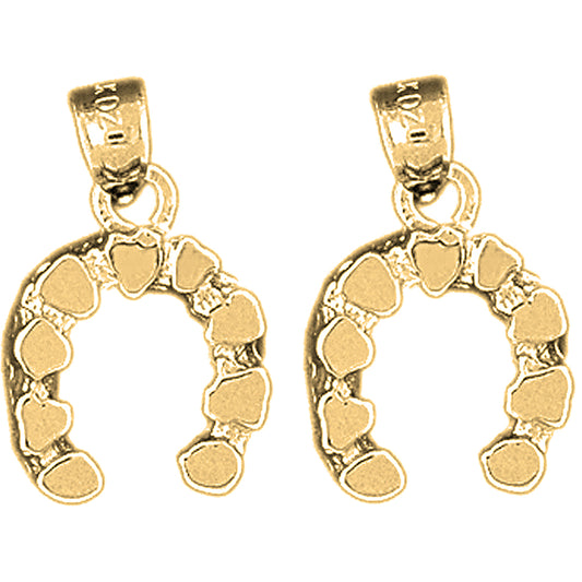 14K or 18K Gold 21mm Horseshoe Earrings