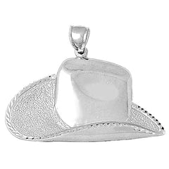 10K, 14K or 18K Gold Large Cowboy Hat Pendant