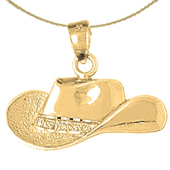 10K, 14K oder 18K Gold Cowboyhut Anhänger