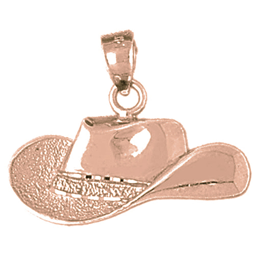 10K, 14K or 18K Gold Cowboy Hat Pendant