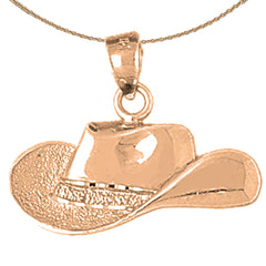10K, 14K oder 18K Gold Cowboyhut Anhänger