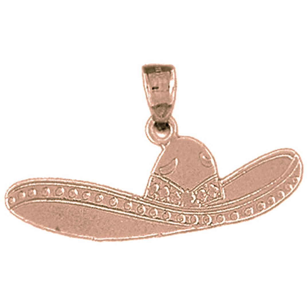 14K or 18K Gold Sombrero Hat Pendant