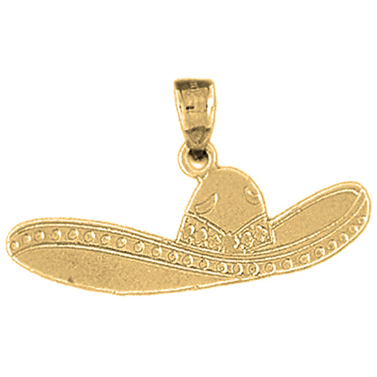 14K or 18K Gold Sombrero Hat Pendant