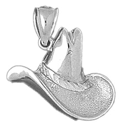 10K, 14K or 18K Gold Cowboy Hat Pendant