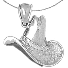 Colgante de sombrero de vaquero de oro de 10K, 14K o 18K