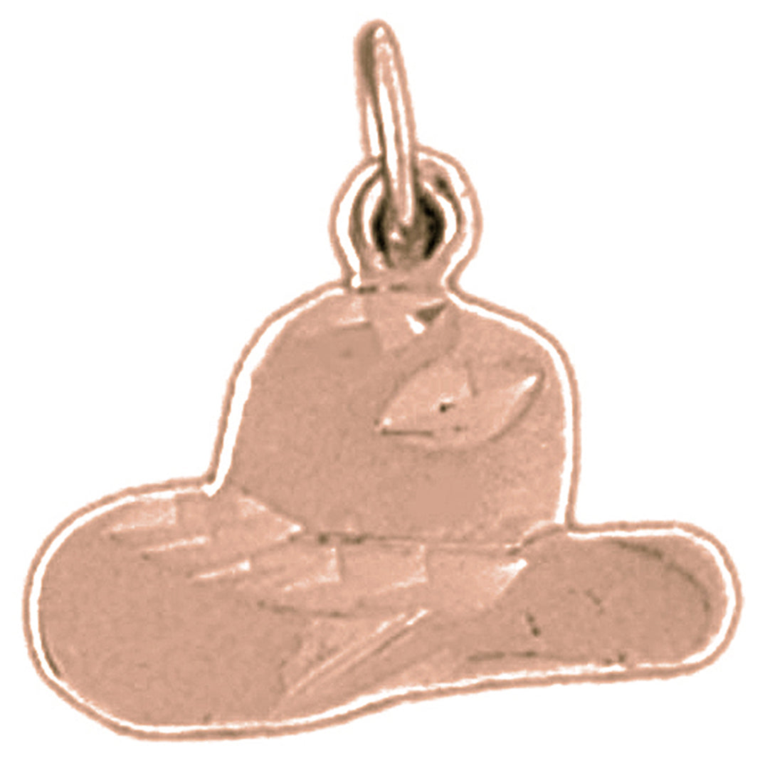 14K or 18K Gold Cowboy Hat Pendant