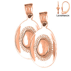 14K or 18K Gold 3D Cowboy Hat Earrings
