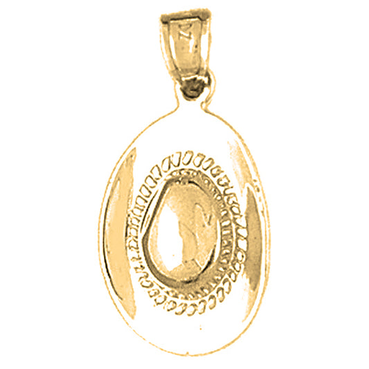 14K or 18K Gold 3D Cowboy Hat Pendant