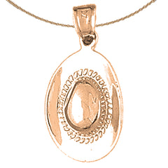 Colgante de sombrero de vaquero 3D de oro de 14 quilates o 18 quilates