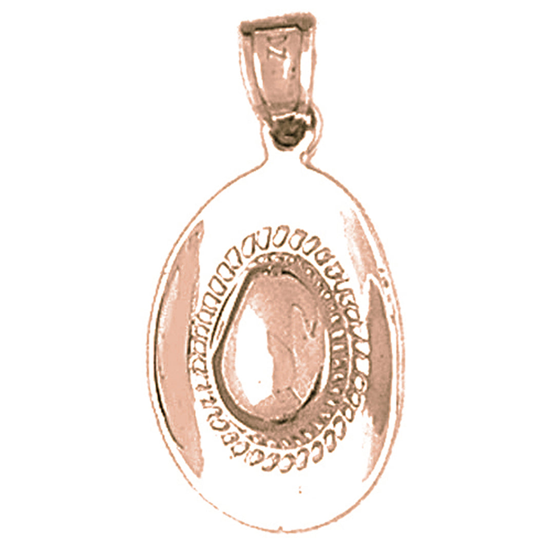 14K or 18K Gold 3D Cowboy Hat Pendant