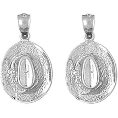 14K or 18K Gold 24mm 3D Cowboy Hat Earrings