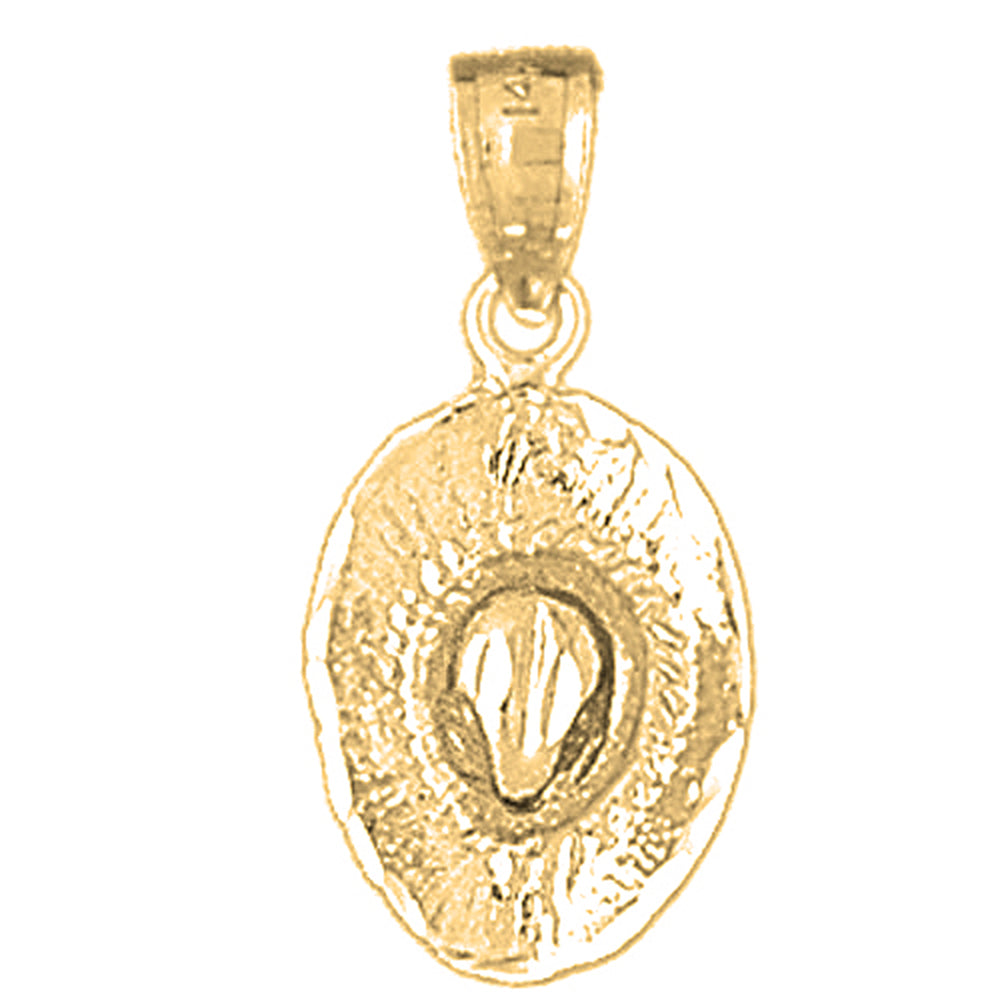 14K or 18K Gold 3D Cowboy Hat Pendant