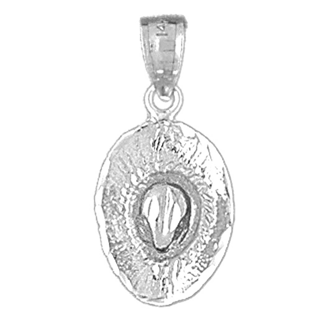 14K or 18K Gold 3D Cowboy Hat Pendant