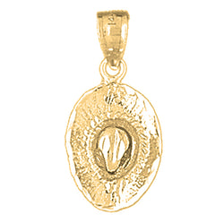 14K or 18K Gold 3D Cowboy Hat Pendant