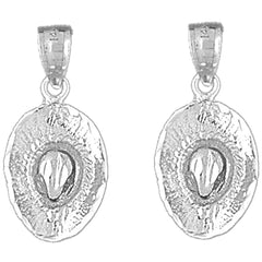 14K or 18K Gold 24mm 3D Cowboy Hat Earrings