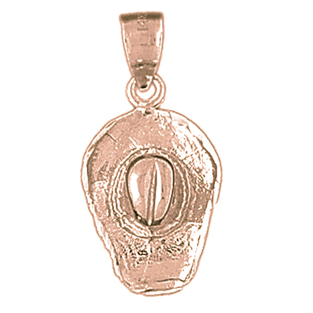 10K, 14K or 18K Gold 3D Cowboy Hat Pendant