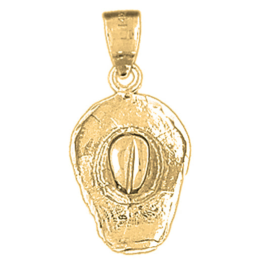 10K, 14K or 18K Gold 3D Cowboy Hat Pendant
