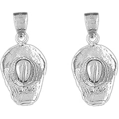 14K or 18K Gold 25mm 3D Cowboy Hat Earrings