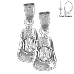 14K or 18K Gold 3D Cowboy Hat Earrings