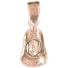 14K or 18K Gold 3D Cowboy Hat Pendant