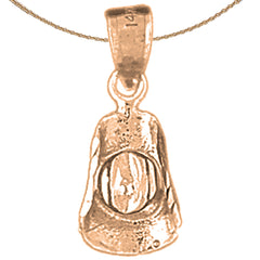 Colgante de sombrero de vaquero 3D de oro de 14 quilates o 18 quilates