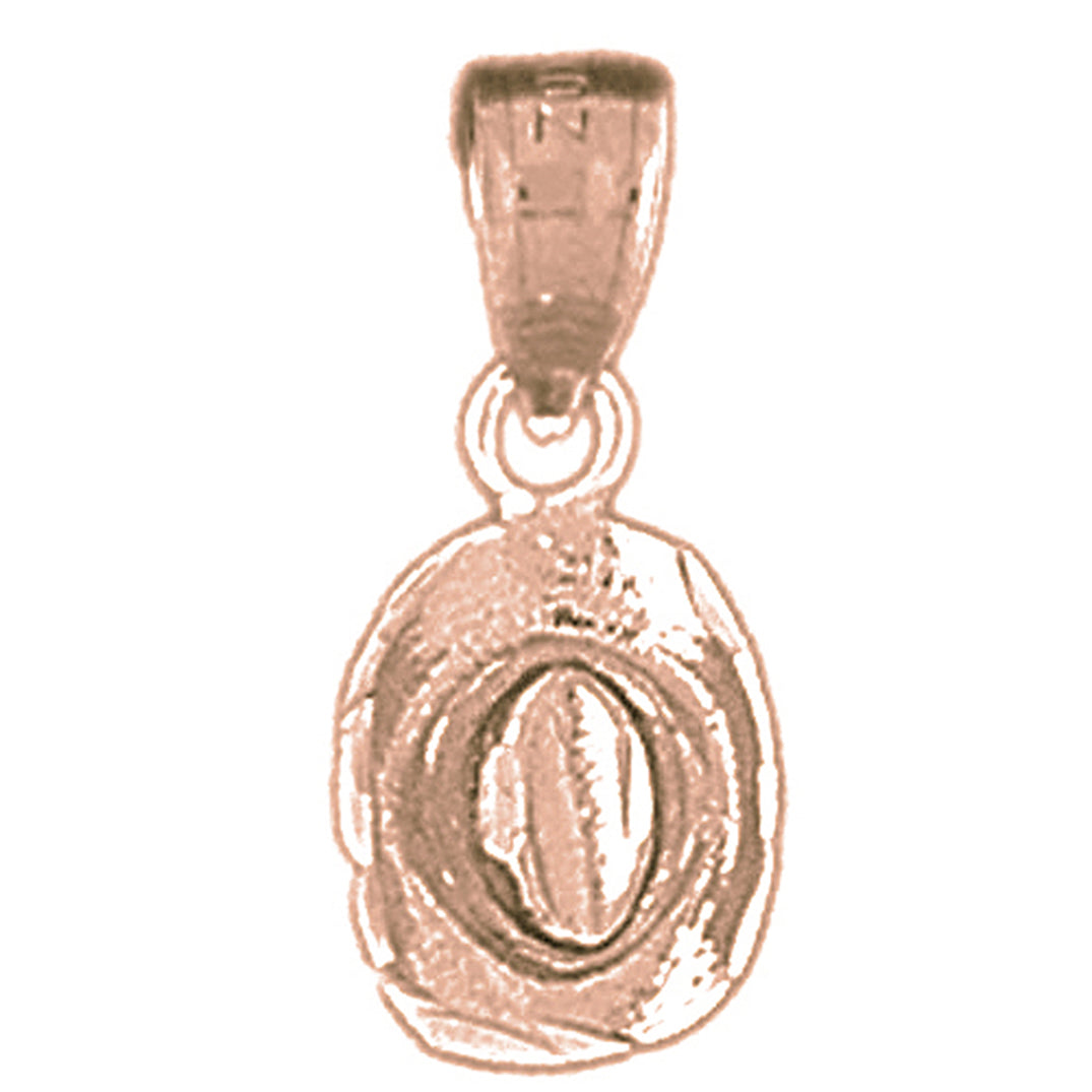 14K or 18K Gold 3D Cowboy Hat Pendant