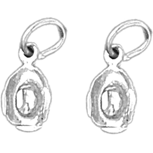 Sterling Silver 13mm 3D Cowboy Hat Earrings