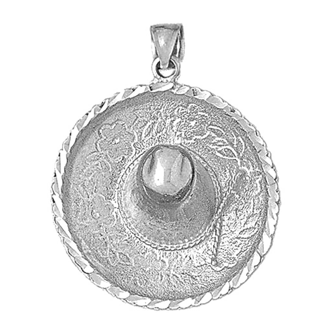 10K, 14K or 18K Gold 3D Sombrero Pendant
