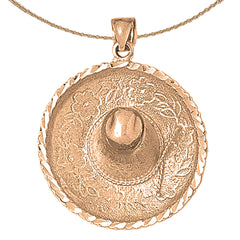 10K, 14K or 18K Gold 3D Sombrero Pendant