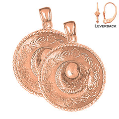 14K or 18K Gold 3D Sombrero Earrings