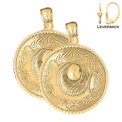 14K or 18K Gold 3D Sombrero Earrings