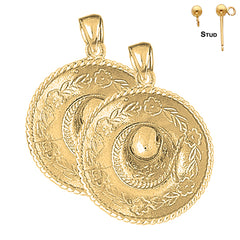 14K or 18K Gold 3D Sombrero Earrings