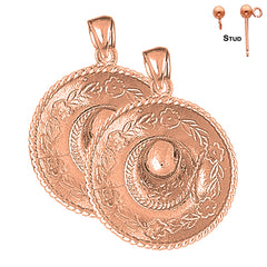 14K or 18K Gold 3D Sombrero Earrings