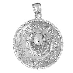 10K, 14K or 18K Gold 3D Sombrero Pendant